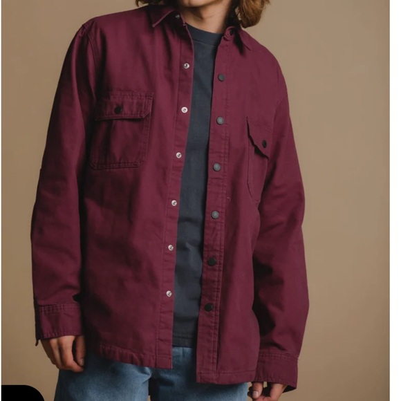Dickies Flannel-lined Duck Shirt Grapewine - Picture 1 of 11